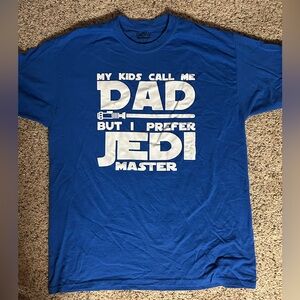 Men’s T shirt- “My kids call me dad, I prefer Jedi Master” size large!